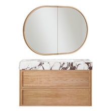 Viola-Look 900mm Wall Hung Vanity Package with Oval Shaving Cabinet
